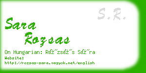 sara rozsas business card